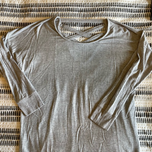 Grey Athleta criss cross CYA sweatshirt - Picture 2 of 4